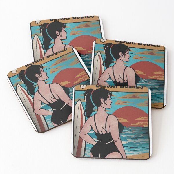 Item preview, All Bodies Are Beach Bodies Surf Poster Body Positive Ocean Art designed and sold by RiptideKiD.