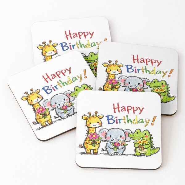 Item preview, Safari birthday Cute Animals Giraffe Elephant Crocodile  designed and sold by GogaVibeRe.