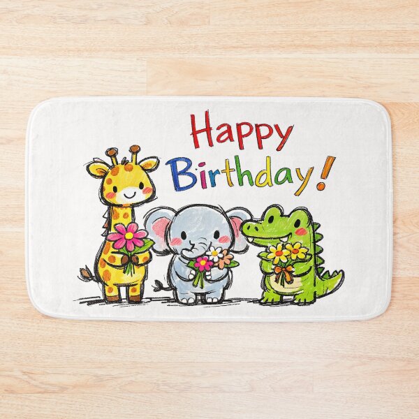 Item preview, Safari birthday Cute Animals Giraffe Elephant Crocodile  designed and sold by GogaVibeRe.