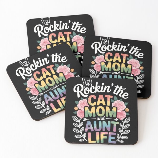 Item preview, Rockin' The Cat Mom And Aunt Life Tie Dye Cat Lovers  designed and sold by TyraYoung.