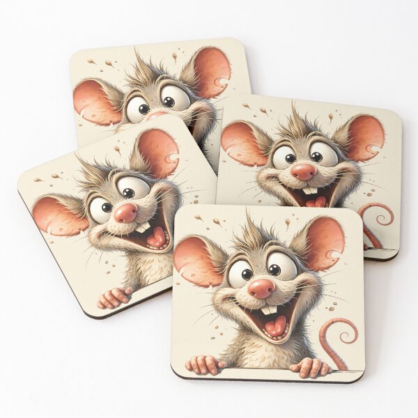 Item preview, Cute Smiling Mouse Cartoon Animal Character designed and sold by GogaVibeRe.