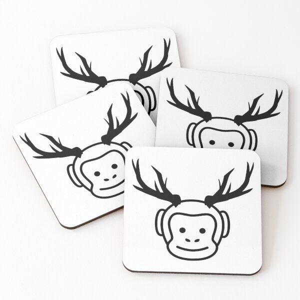 Item preview, monkey head digital art with deer antlers designed and sold by geekmania48.