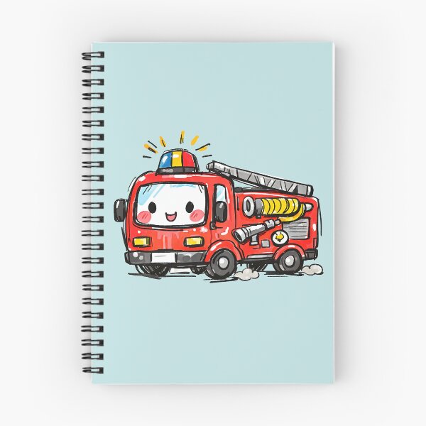 Item preview, Cute Fire Truck kid style illustration designed and sold by GogaVibeRe.