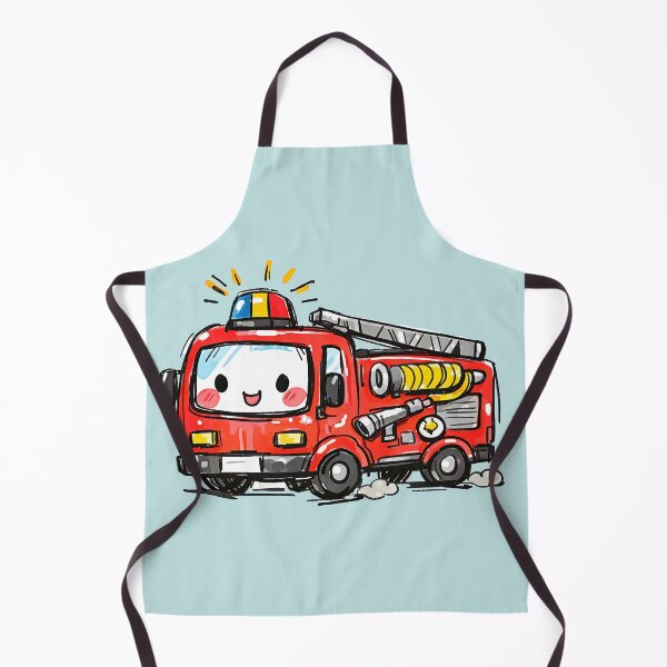 Item preview, Cute Fire Truck kid style illustration designed and sold by GogaVibeRe.