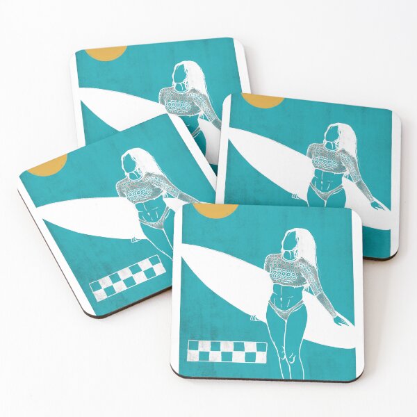 Item preview, Beach I Minimal Surf Poster Coastal Woman Ocean Graphic Art designed and sold by RiptideKiD.
