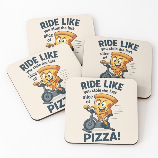 Item preview, Funny Pizza Riding Exercise Bike Illustration designed and sold by GogaVibeRe.