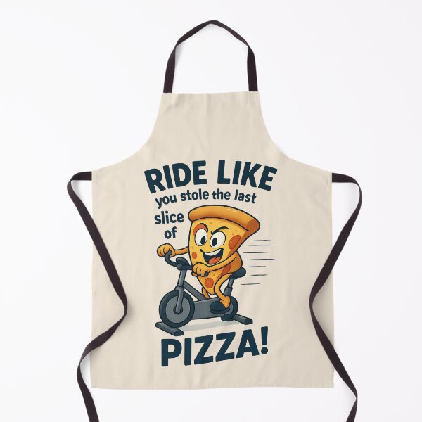 Item preview, Funny Pizza Riding Exercise Bike Illustration designed and sold by GogaVibeRe.
