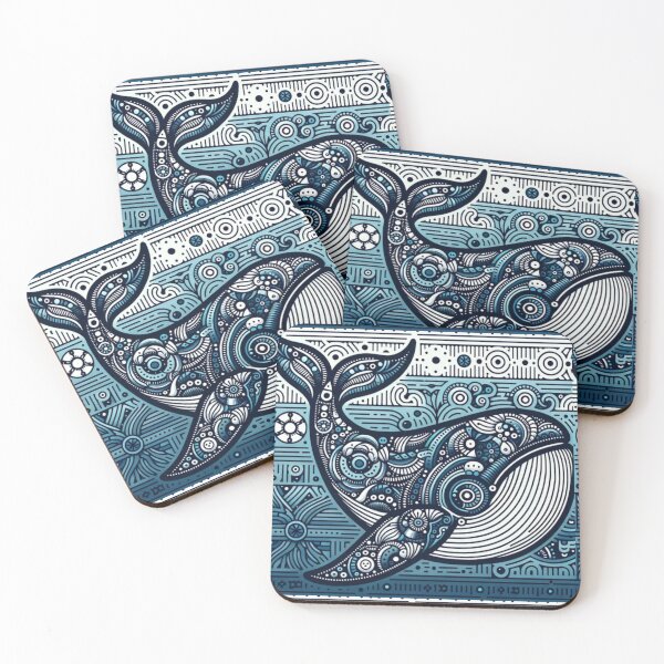 Item preview, Geometric Whale – Ocean Mandala Minimal Design designed and sold by EchoWave11.