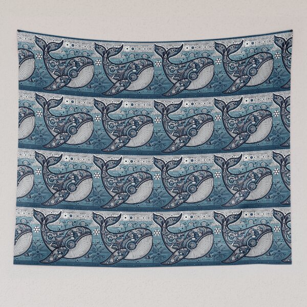 Item preview, Geometric Whale – Ocean Mandala Minimal Design designed and sold by EchoWave11.