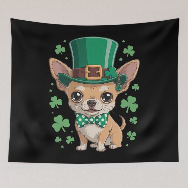 Artikelvorschau, St. Patrick's Day Leprechaun Chihuahua Haustier Hund Kleeblatt Irisch entworfen und verkauft von TyraYoung.