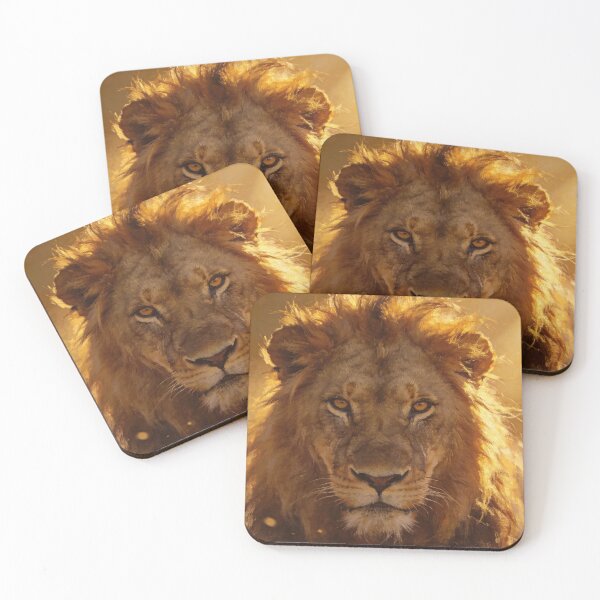 Item preview, Golden Lion Portrait – Majestic Wildlife Art Print – African Safari Decor designed and sold by QuietCanvasArtworks.