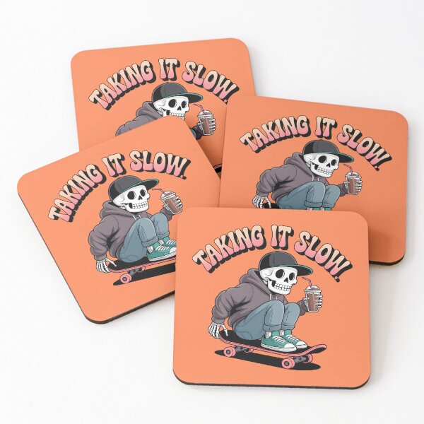 Item preview, Taking It Slow Skeleton Skateboard T-Shirt | Chill Vibes Cute Skeleton Graphic Tee designed and sold by Raw Tigers.