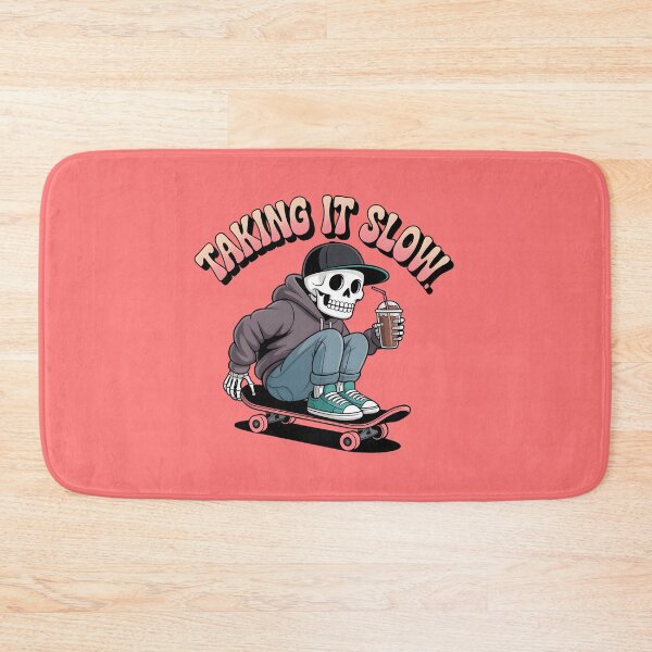 Item preview, Taking It Slow Skeleton Skateboard T-Shirt | Chill Vibes Cute Skeleton Graphic Tee designed and sold by Raw Tigers.