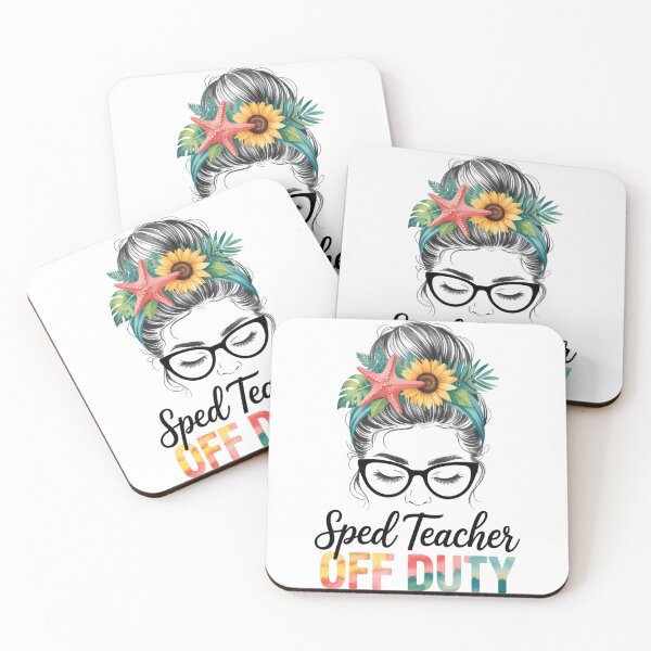 Item preview, SPED Teacher Off Duty Messy Bun Vacation Summer Vibes designed and sold by TyraYoung.
