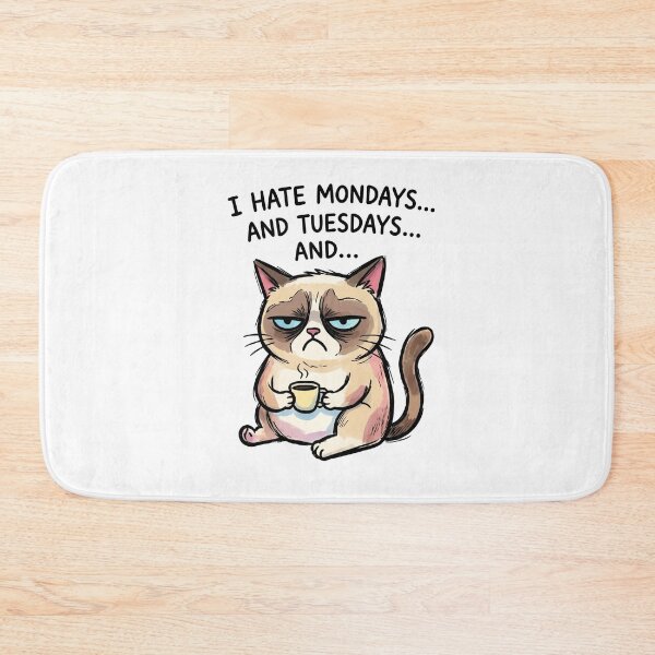 Item preview, Grumpy Cat Monday Blues - Funny "I Hate Mondays" Sassy Kitty designed and sold by 1434s.
