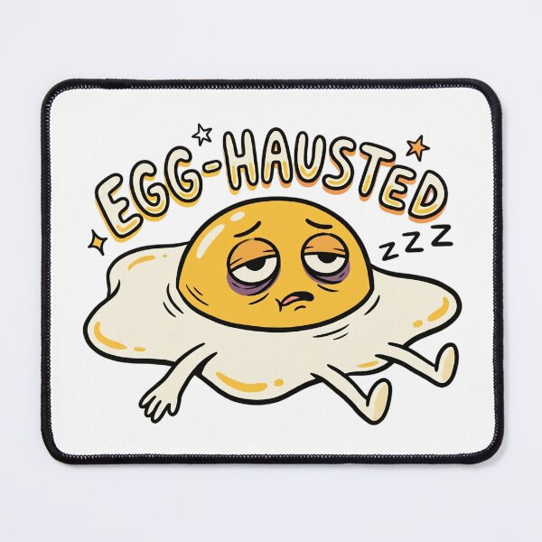 Item preview, Egg-hausted Fried Egg - Funny Tired Breakfast Pun Sticker designed and sold by 1434s.