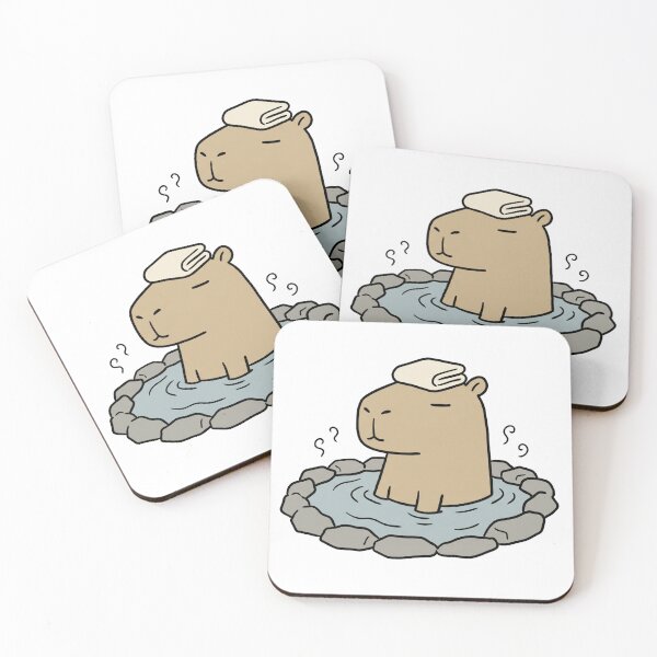 Item preview, Zen Capybara Onsen - Chill Spa Day Aesthetic Sticker designed and sold by 1434s.