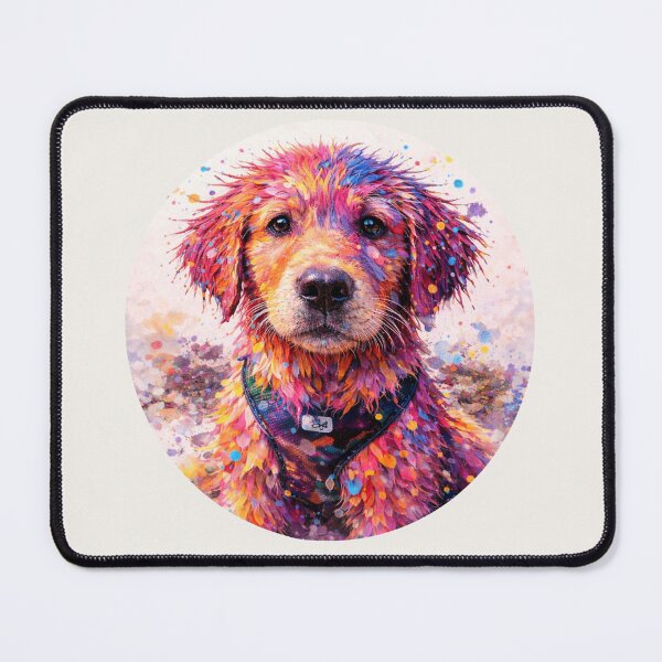 Item preview, Golden Retriever Club - Colorful Watercolor Puppy Portrait designed and sold by WitzkeCPH.