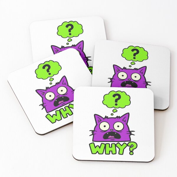 Item preview, Confused Purple Cat - "WHY?" Funny Meme Aesthetic Sticker designed and sold by 1434s.