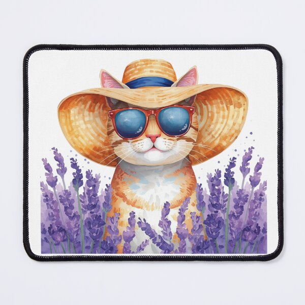 Item preview, Cute Cat in Sunhat and Sunglasses Sitting in Bluebells designed and sold by Soulstar Designs.