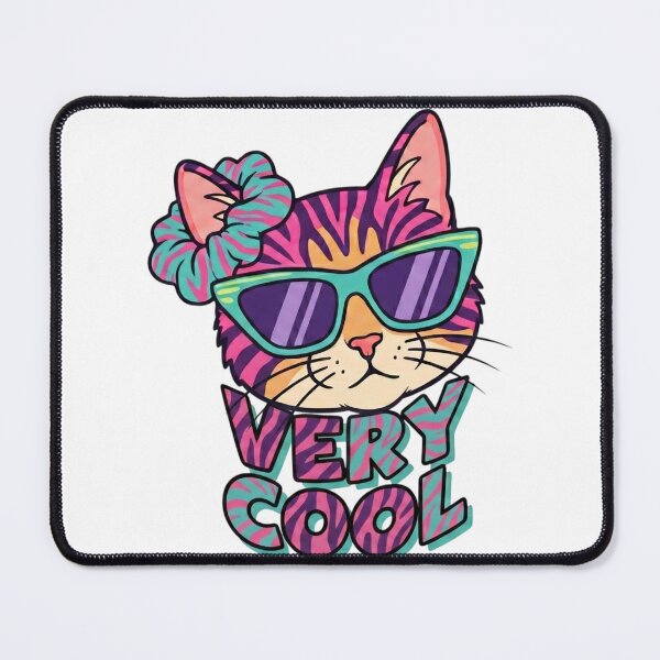 Item preview, Cool Cat Aesthetic - Neon Tiger Stripes & Retro Sunglasses Sticker designed and sold by 1434s.
