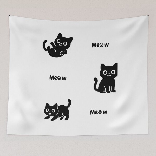 Item preview, gato preto fofo meow designed and sold by twilight aura.