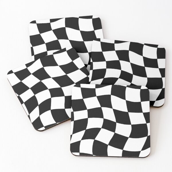 Item preview, Wavy Checkerboard Pattern – Black Trippy Aesthetic designed and sold by MH-Studio.