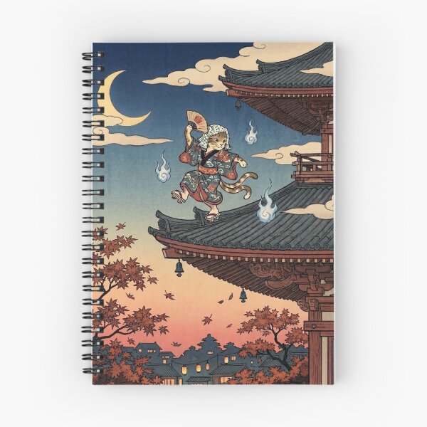 Item preview, Nekomata Dancing on the Rooftop — Nekomata Odori no Zu | Japanese Ukiyo-e Cat Art designed and sold by Ukiyo Neko Hyakkei - Cats of the Floating World-.