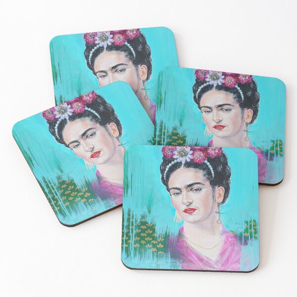 Item preview, Iconic Mexican Muse Portrait with Floral Crown Art designed and sold by Dollbox_art | Soft watercolor & calm nature art.