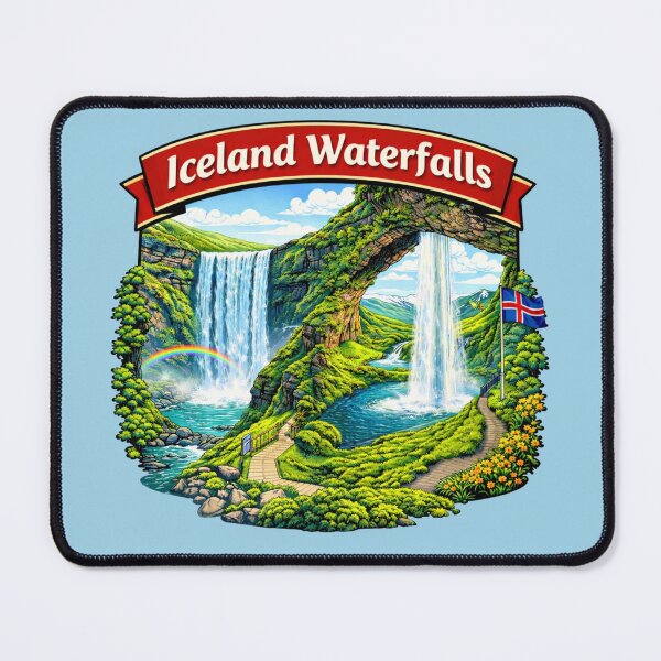 Item preview, Iceland Waterfalls - Skógafoss & Seljalandsfoss Landscape designed and sold by Myra365Art.