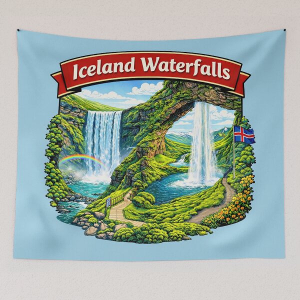 Item preview, Iceland Waterfalls - Skógafoss & Seljalandsfoss Landscape designed and sold by Myra365Art.