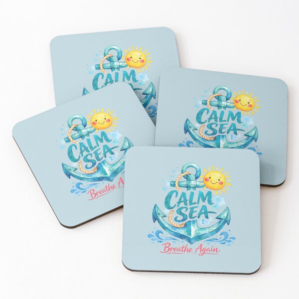 Item preview, Calm Sea Breathe Again - nautical anchor watercolor summer ocean vibes  designed and sold by ILOMON-ARTIVE.