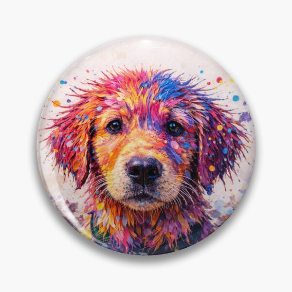 Item preview, Golden Retriever Club - Colorful Watercolor Puppy Portrait designed and sold by WitzkeCPH.