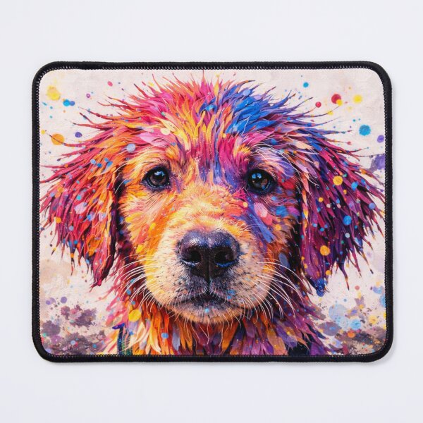 Item preview, Golden Retriever Club - Colorful Watercolor Puppy Portrait designed and sold by WitzkeCPH.