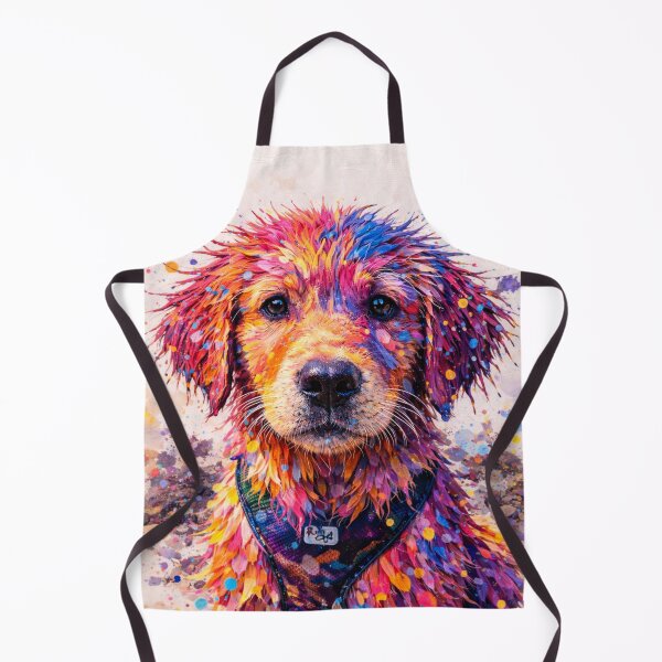 Item preview, Golden Retriever Club - Colorful Watercolor Puppy Portrait designed and sold by WitzkeCPH.