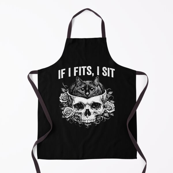 Item preview, If I Fits I Sit Gothic Cat Skull Black Cat Art designed and sold by b3ida-zl.