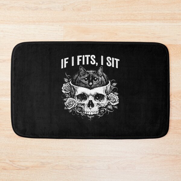 Item preview, If I Fits I Sit Gothic Cat Skull Black Cat Art designed and sold by b3ida-zl.