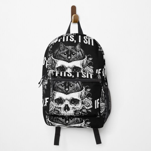 Item preview, If I Fits I Sit Gothic Cat Skull Black Cat Art designed and sold by b3ida-zl.