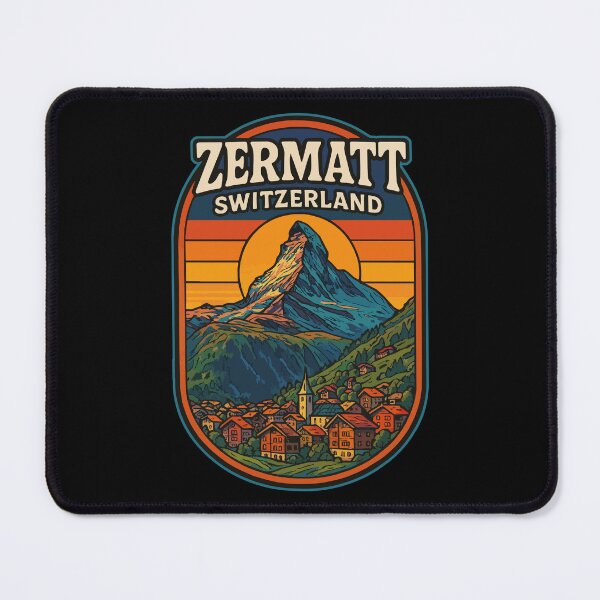 Item preview, Zermatt Switzerland Europe Alps Retro Vintage Travel designed and sold by TomFrontierArt.