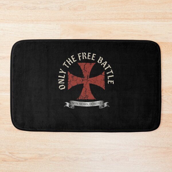 Item preview, Only The Free Battle Brave Templar Cross Latin Motto Crusader Knights designed and sold by b3ida-zl.