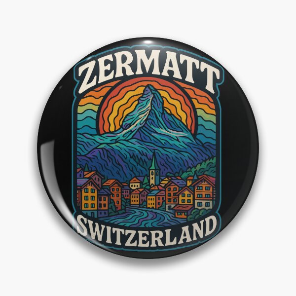 Item preview, Zermatt Switzerland Alps Psychedelic Trippy Art Travel designed and sold by TomFrontierArt.