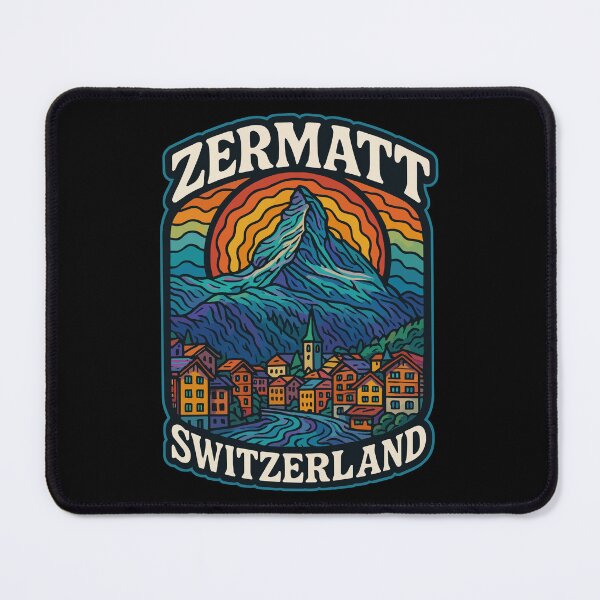 Item preview, Zermatt Switzerland Alps Psychedelic Trippy Art Travel designed and sold by TomFrontierArt.