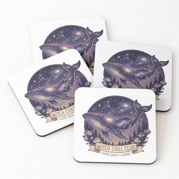 Item preview, Cosmic Whale Galaxy Starry Night Forest Illustration designed and sold by TheLazyVibe.