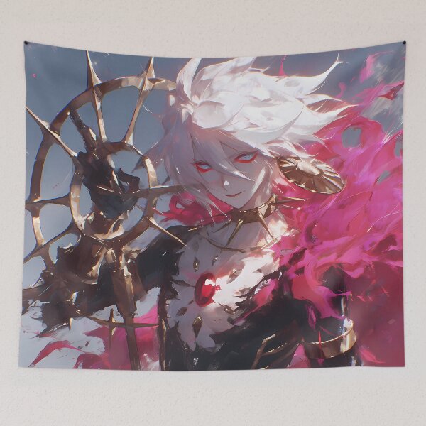 Item preview, Karna Fate Grand Order White Hair Hero In Crimson Aura Fantasy Glow designed and sold by riadjamai.