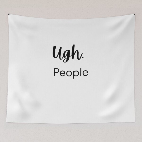 Item preview, Introvert Mood Ugh People Typography designed and sold by VibeoCanvasShop.