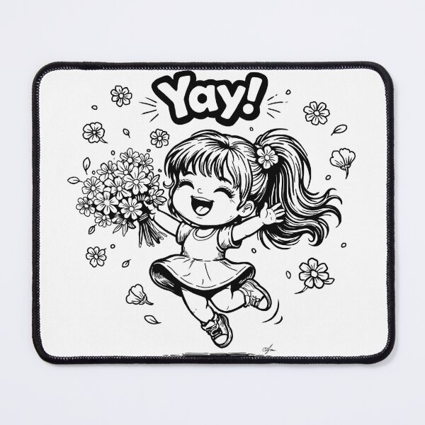 Item preview, Yay! Happy Cute Girl And Spring Blooms designed and sold by TasiaZenzura.