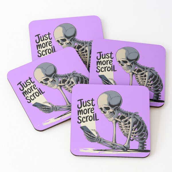 Item preview, Just One More Scroll Skeleton T-Shirt | Phone Addiction Funny Skeleton Graphic Tee designed and sold by Raw Tigers.