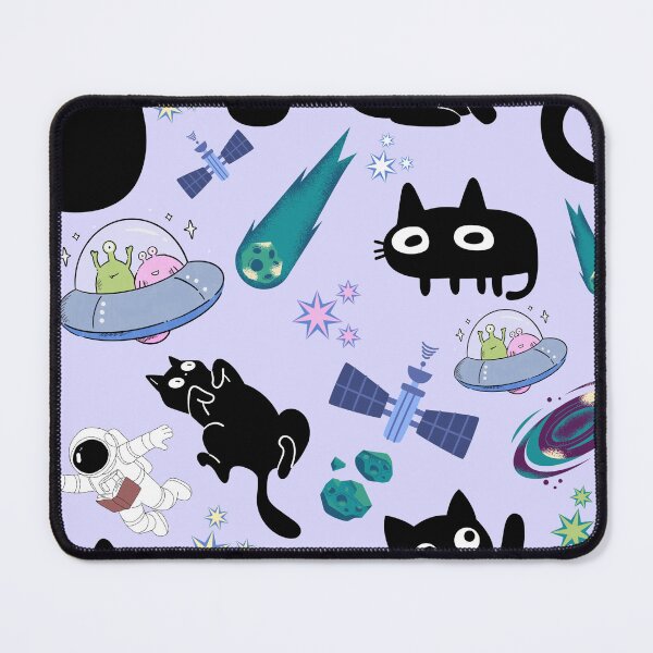 Item preview, Cosmic kawaii black cat in space designed and sold by BritishDelights.