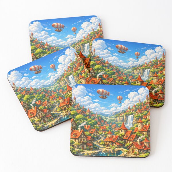 Item preview, Fantastic village nestled above hills designed and sold by Sigtrix.