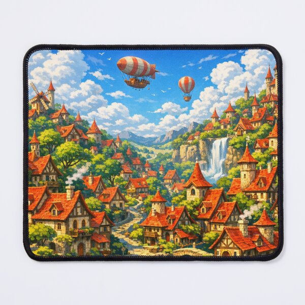Item preview, Fantastic village nestled above hills designed and sold by Sigtrix.